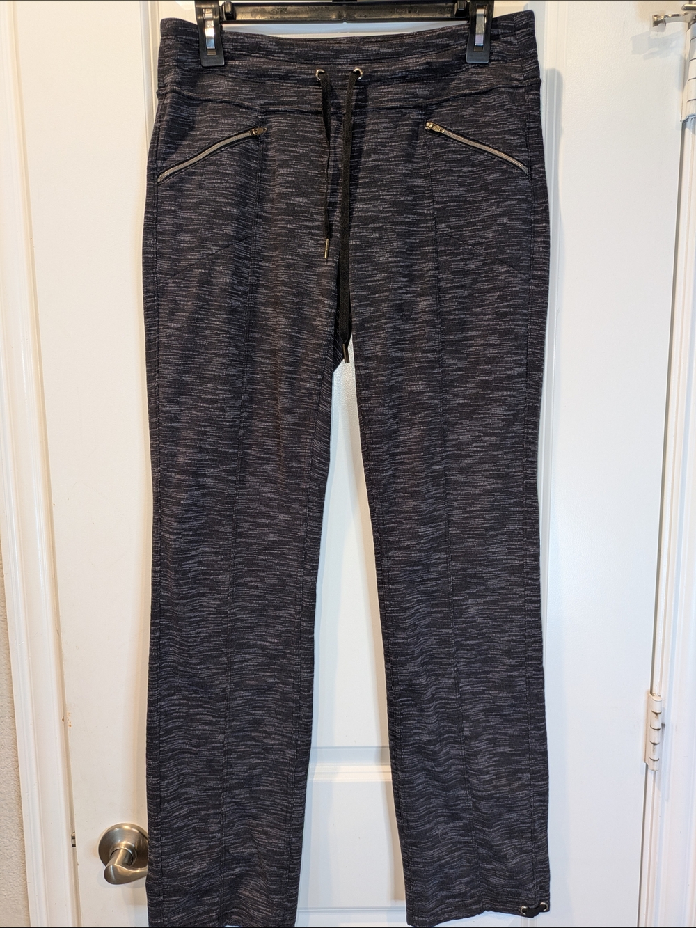 Athleta Textured Jogger Pants Small Gray Zip Pocket Athletic Lounge Pants